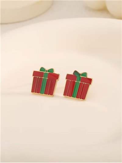 Pendientes regalo navideño esmaltado