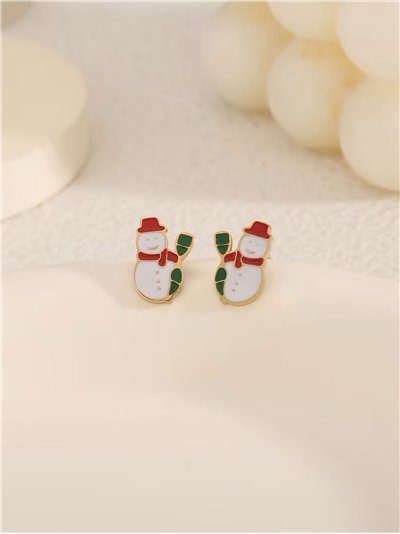 Pendientes muñeco de nieve esmaltado