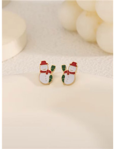 Pendientes muñeco de nieve esmaltado