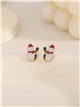 Pendientes muñeco de nieve esmaltado