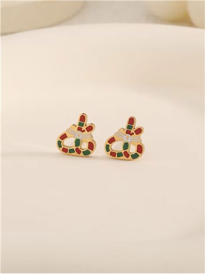 Pendientes bastón de caramelo esmaltado