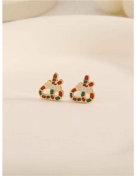 Pendientes bastón de caramelo esmaltado