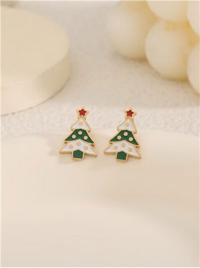 Pendientes arbolito de navidad esmaltado