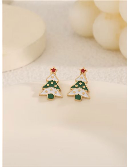 Pendientes arbolito de navidad esmaltado