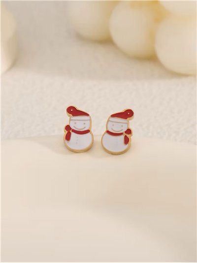 Pendientes muñeco de nieve esmaltado