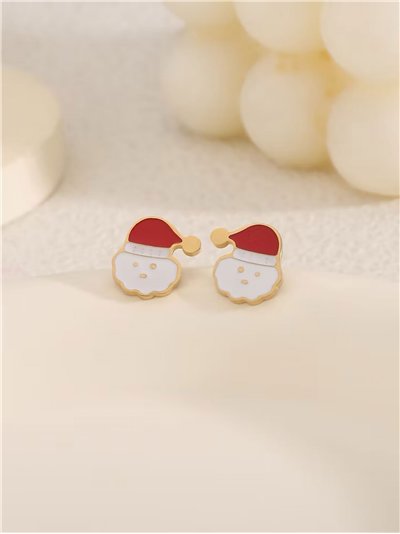 Pendientes papá noel esmaltado
