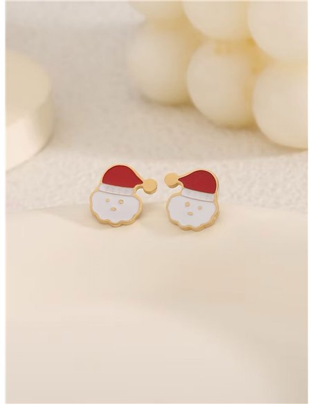 Pendientes papá noel esmaltado