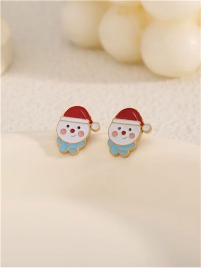 Pendientes muñeco de nieve esmaltado