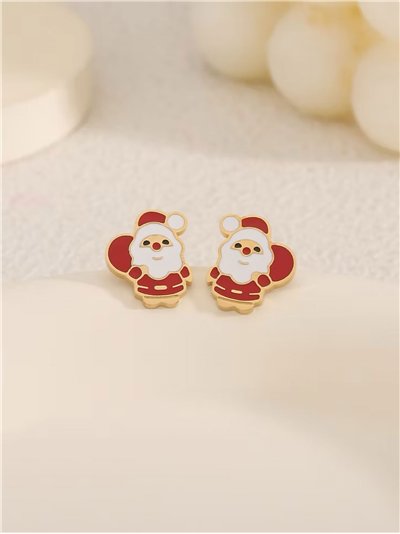 Pendientes papá noel esmaltado
