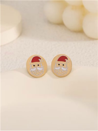 Pendientes papá noel esmaltado