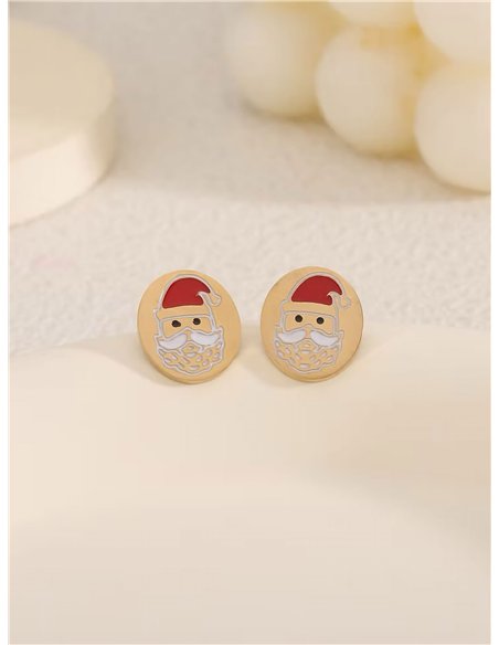 Pendientes papá noel esmaltado