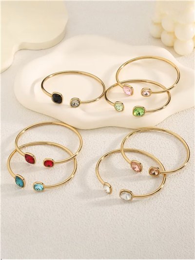 Pulsera rígida abierta con circonitas