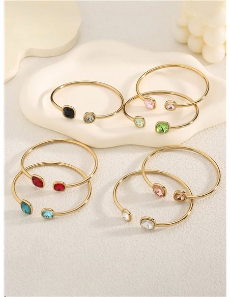 Pulsera rígida abierta con circonitas