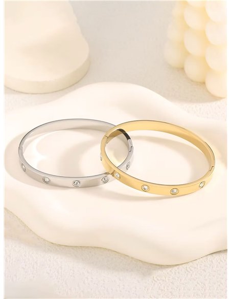 Pulsera rígida con circonitas