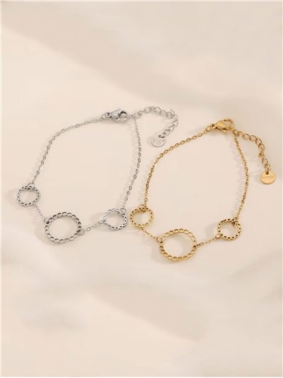 Pulsera cadena con aros circulares