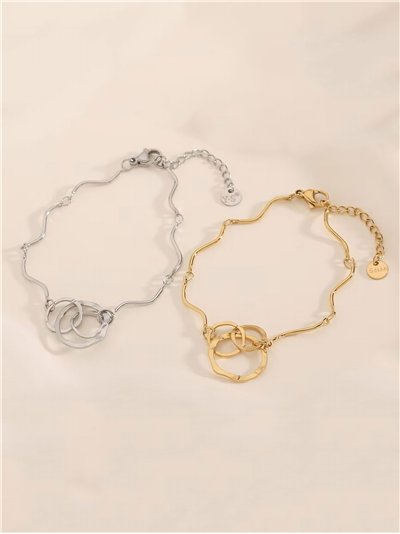 Pulsera con doble aro colgante