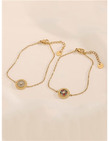 Pulsera cadena charm con circonitas