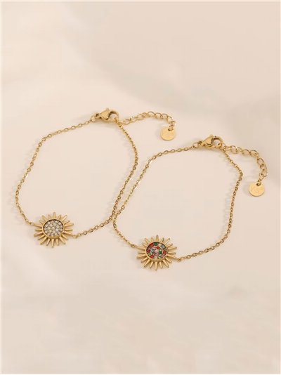 Pulsera cadena sol con circonitas