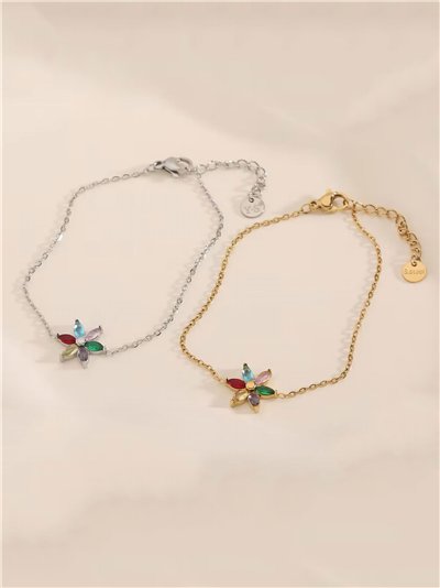 Pulsera estrella multicolor con circonitas