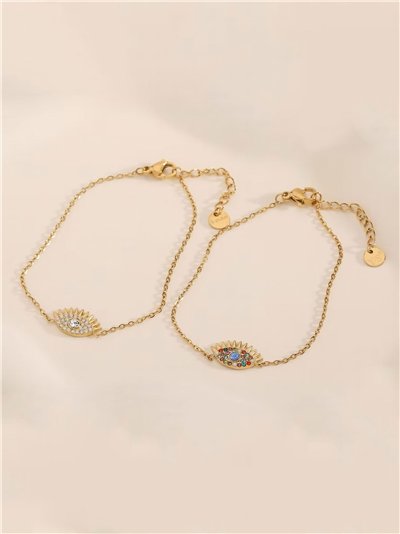 Pulsera cadena ojo con circonitas