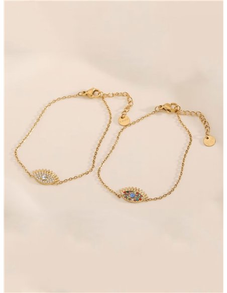 Pulsera cadena ojo con circonitas