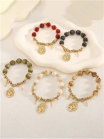 Pulsera de cuentas con colgante árbol de la vida