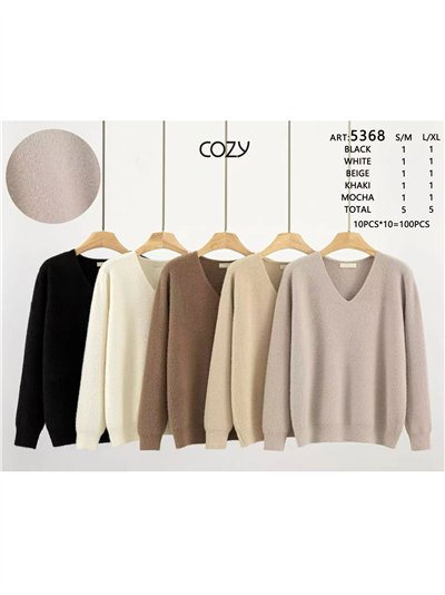 Jersey pelo soft escote pico 2