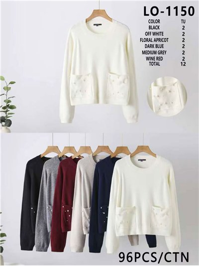 Jersey bolsillos con perlas 2