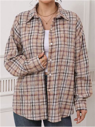 Camisa cuadros strass