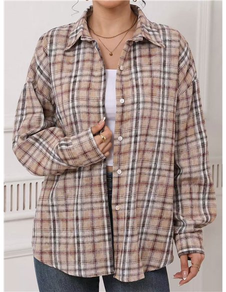 Camisa cuadros strass