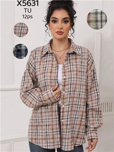 Camisa cuadros strass 2