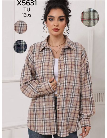 Camisa cuadros strass