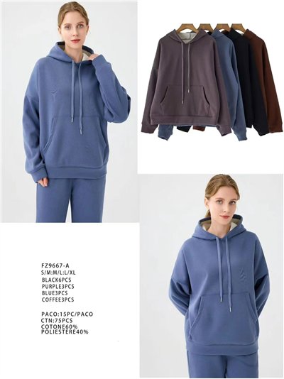 Sudadera capucha oversize afelpada 2