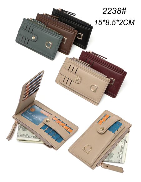 Tarjetero monedero con cremallera