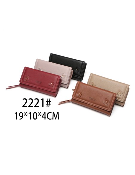 Cartera billetero grande flores