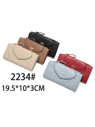 Cartera billetero grande acolchada corazones