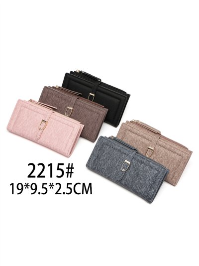 Cartera billetero grande efecto denim con hebilla