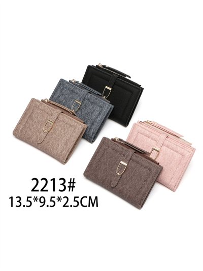 Monedero efecto denim con hebilla