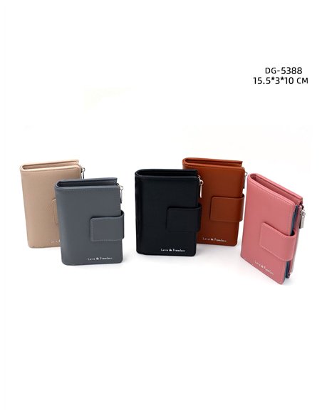 Cartera monedero básica con solapa