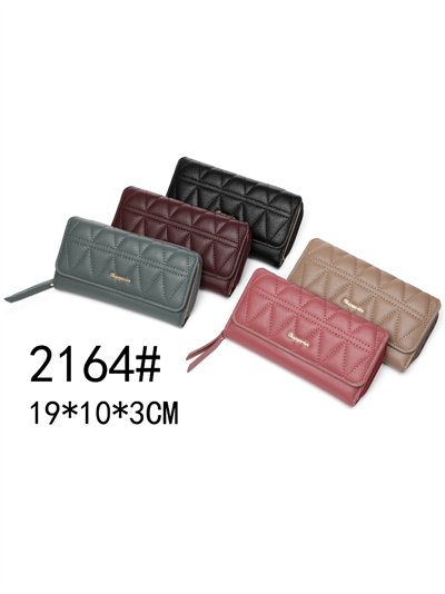 Cartera billetero grande acolchada rombos