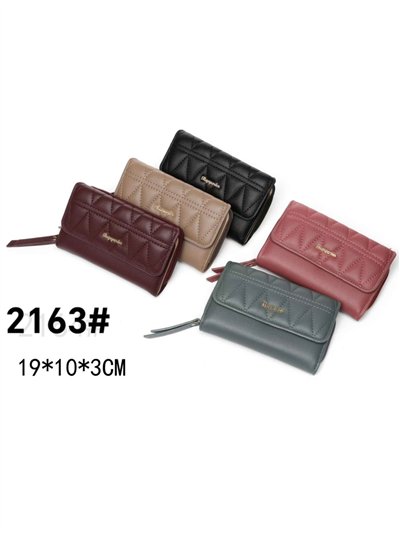 Cartera billetero grande acolchada con solapa