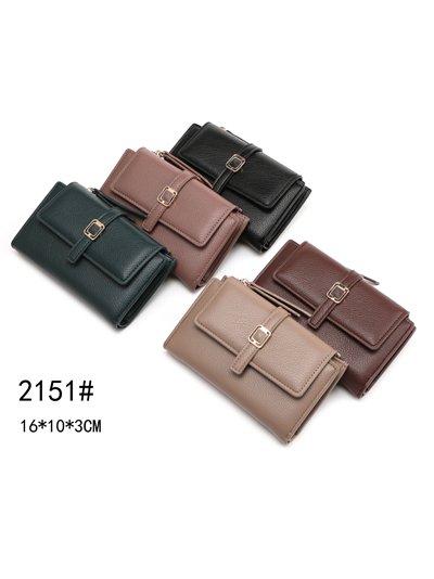 Cartera billetero mediana con hebilla frontal