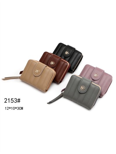 Monedero acolchada rayas botón trébol