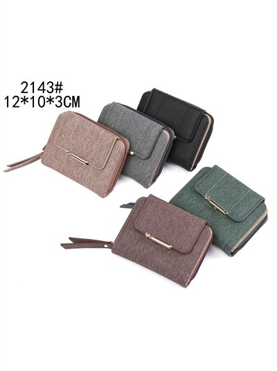 Monedero efecto denim con barra metálica