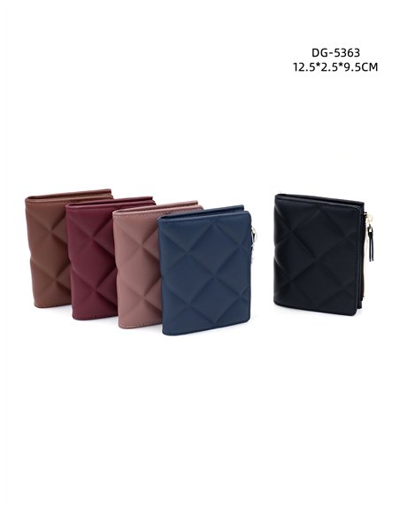 Monedero acolchada rombos con cremallera