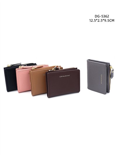 Monedero liso con cremallera