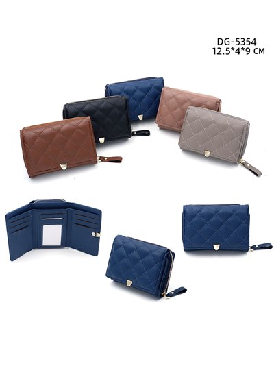 Monedero acolchada rombos detalle metálico