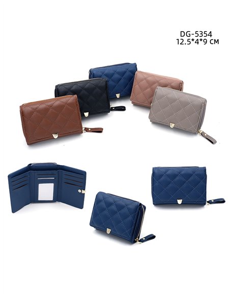 Monedero acolchada rombos detalle metálico