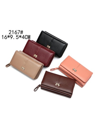 Cartera billetero lazo dorado con solapa