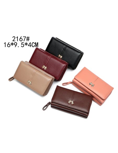 Cartera billetero lazo dorado con solapa